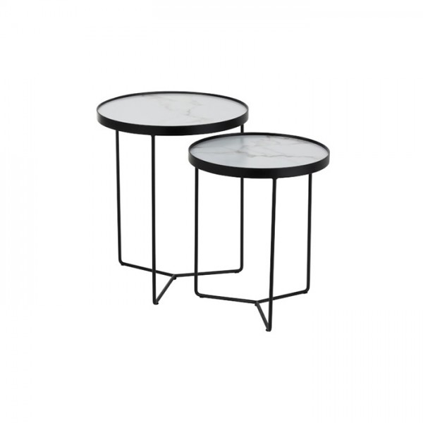 Set of 2 Side Round Table 